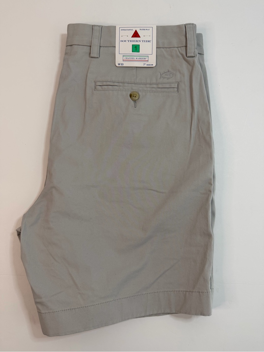 Southern Tide Men's Light Gray Flat-Front Performance Shorts